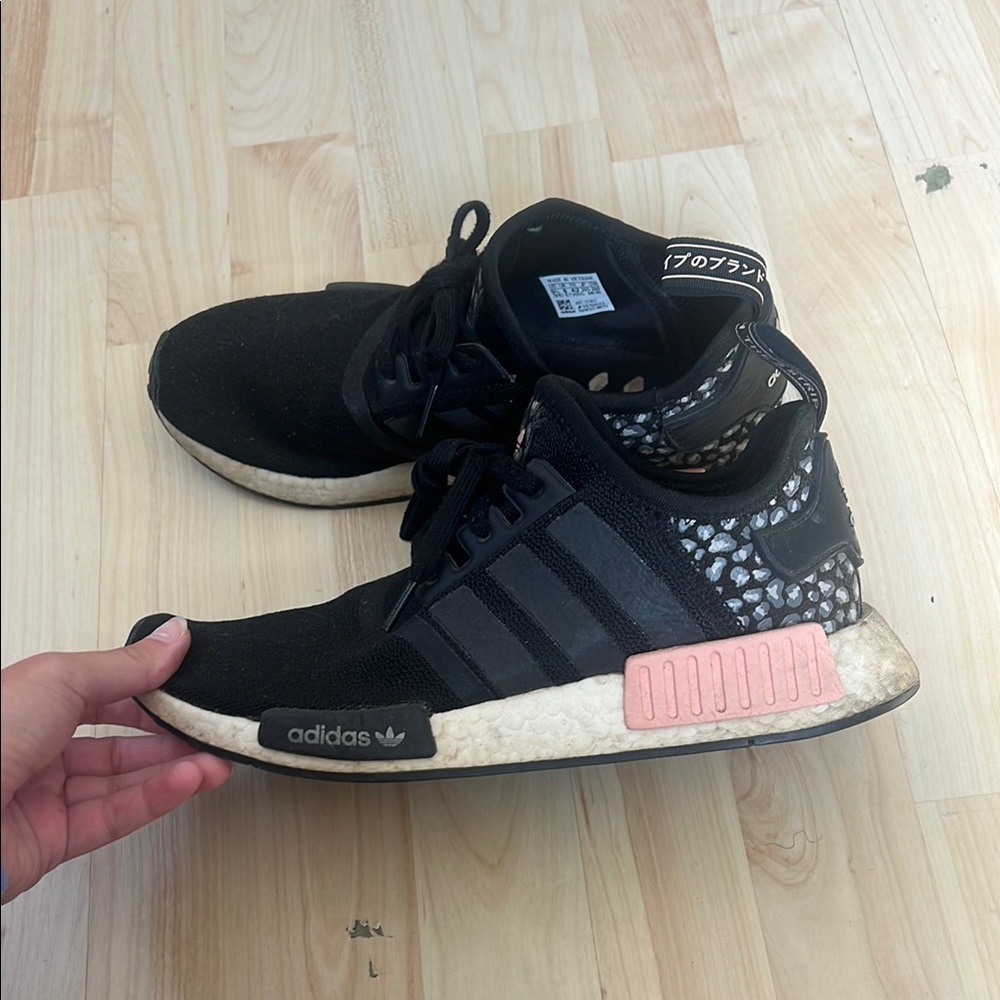 Adidas Black and Pink Sneakers with Primeknit Upper